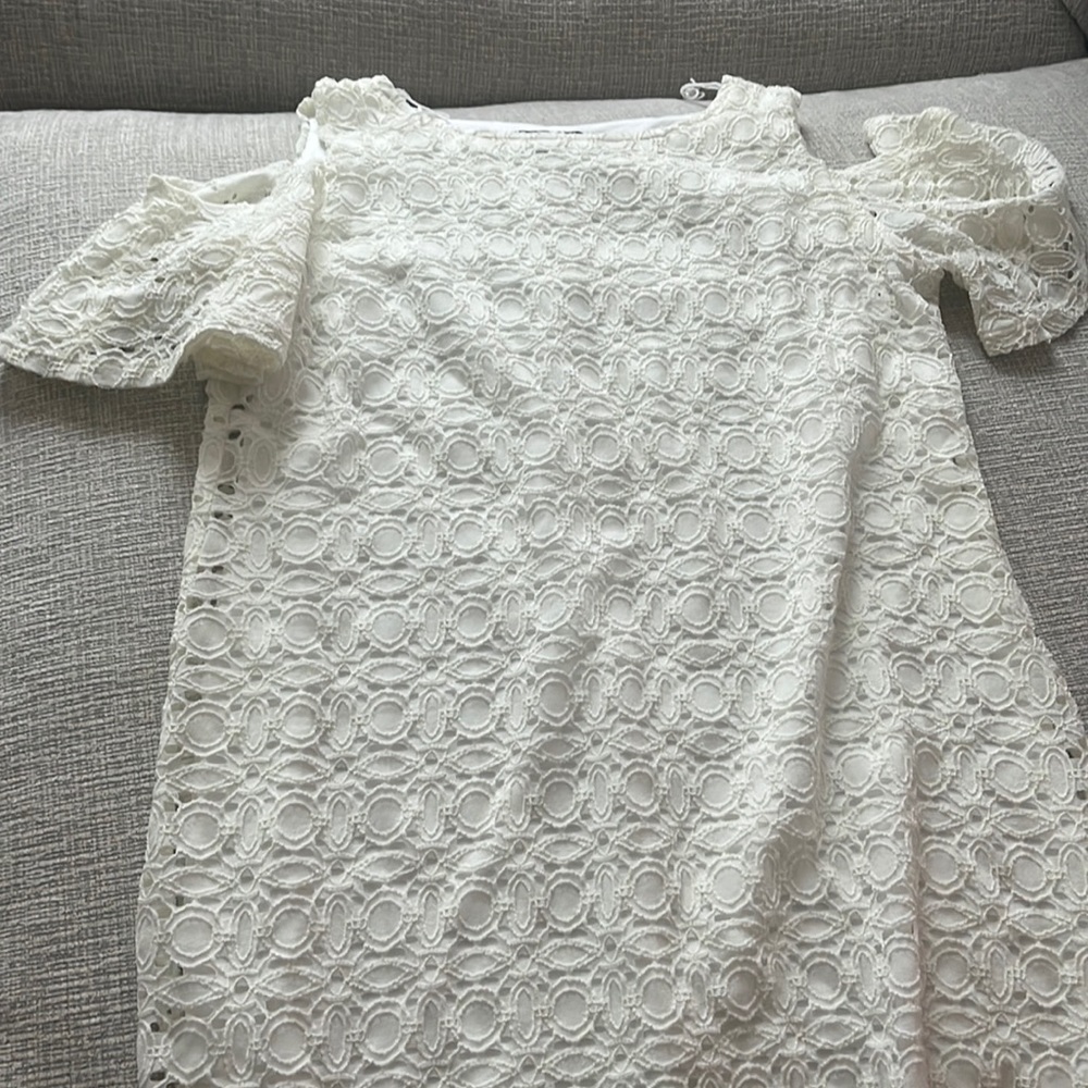 White open shoulder dress